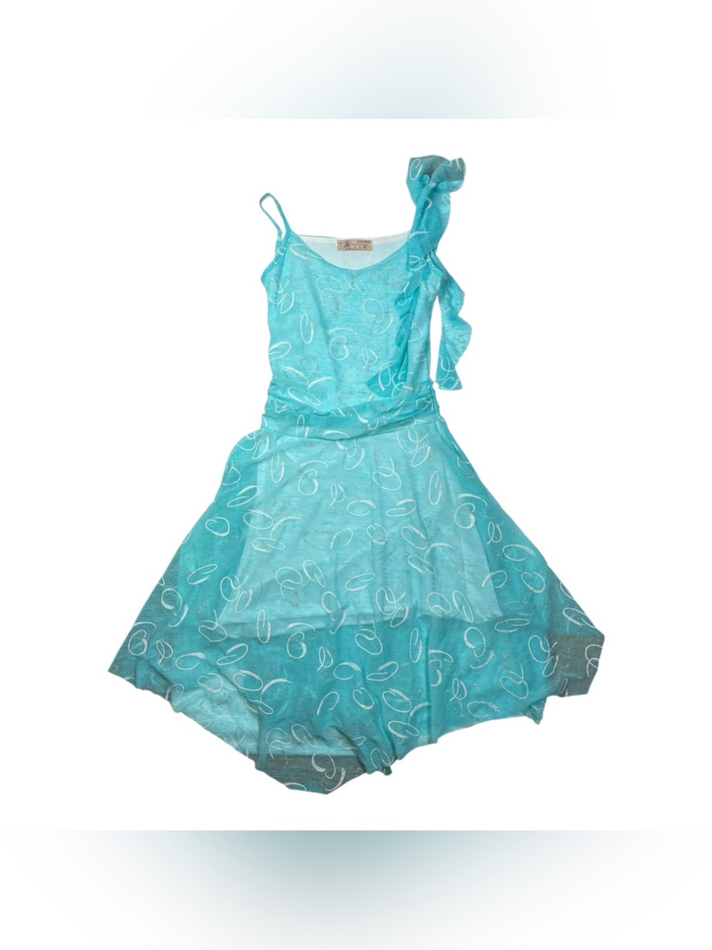 Turquoise Ruffle Midi Dress - Picture 8 of 9